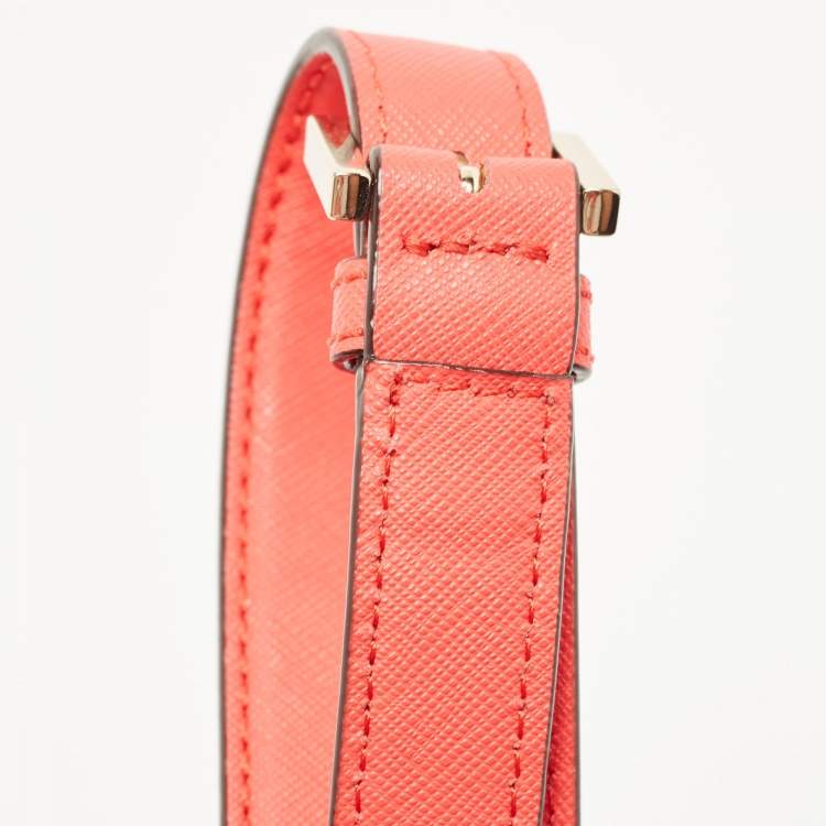 Pre Owned Kate Spade Coral Orange Saffiano Leather Newbury Lane Miles Satchel