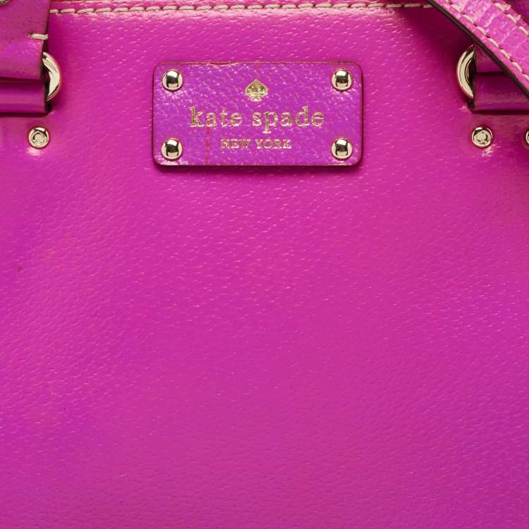 Pre Owned Kate Spade Pink Leather Wellesley Rachelle Satchel