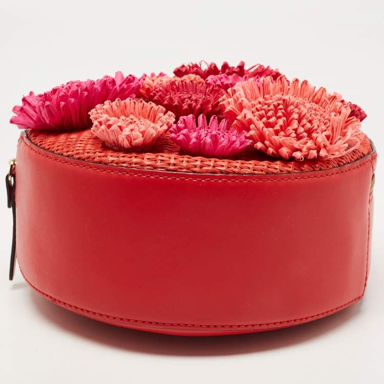 Pre Owned Kate Spade Red Leather Montigo Avenue Circle Satchel