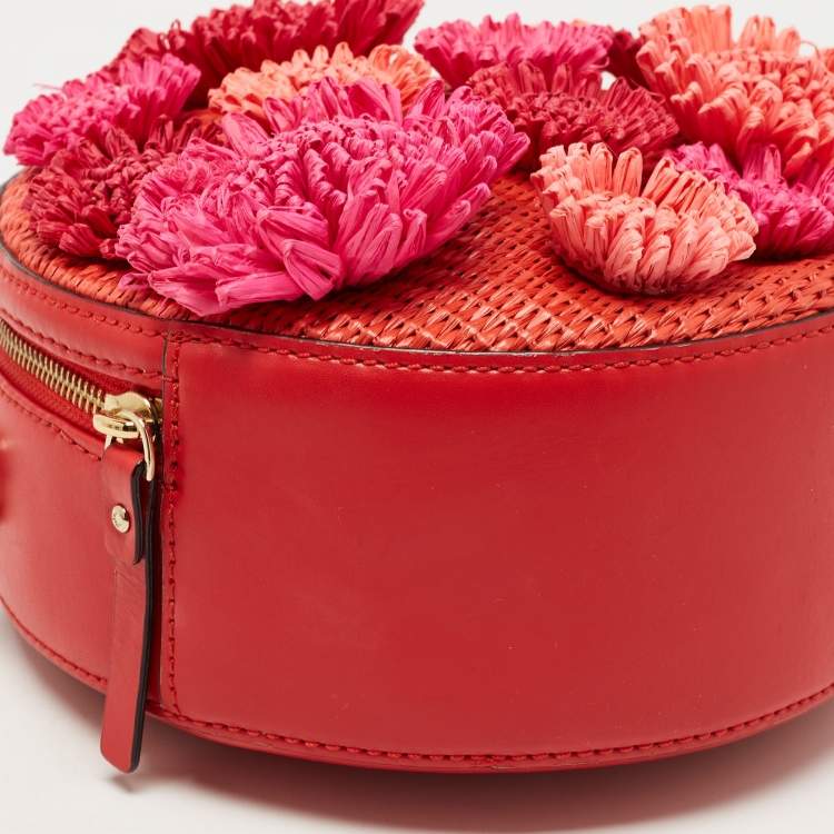 Pre Owned Kate Spade Red Leather Montigo Avenue Circle Satchel