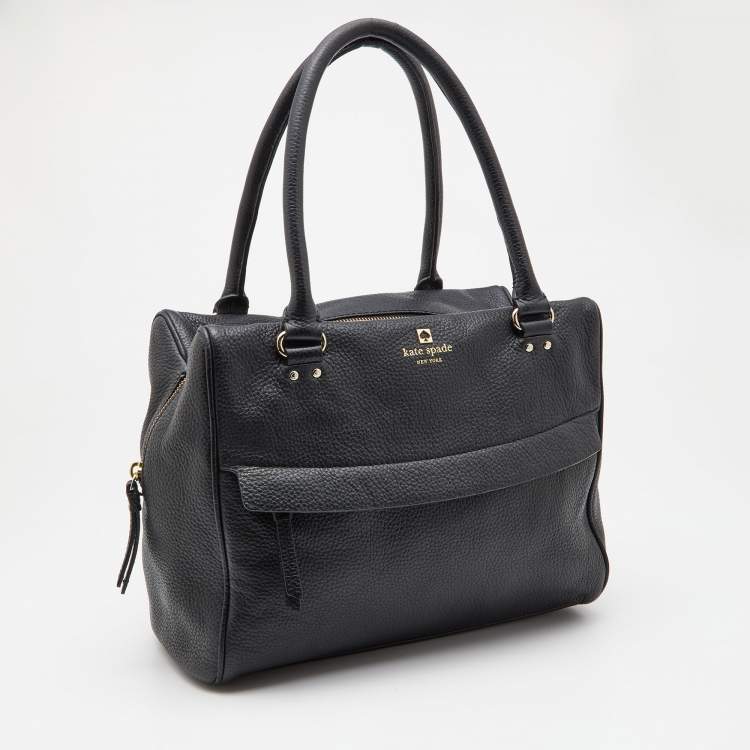 Pre Owned Kate Spade Black Leather Zip Satchel 