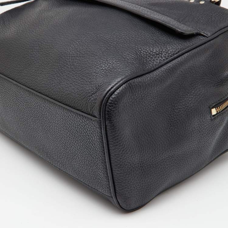 Pre Owned Kate Spade Black Leather Zip Satchel 