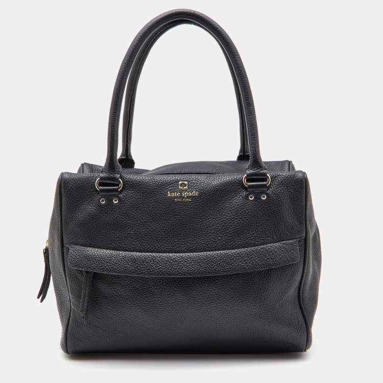 Pre Owned Kate Spade Black Leather Zip Satchel 
