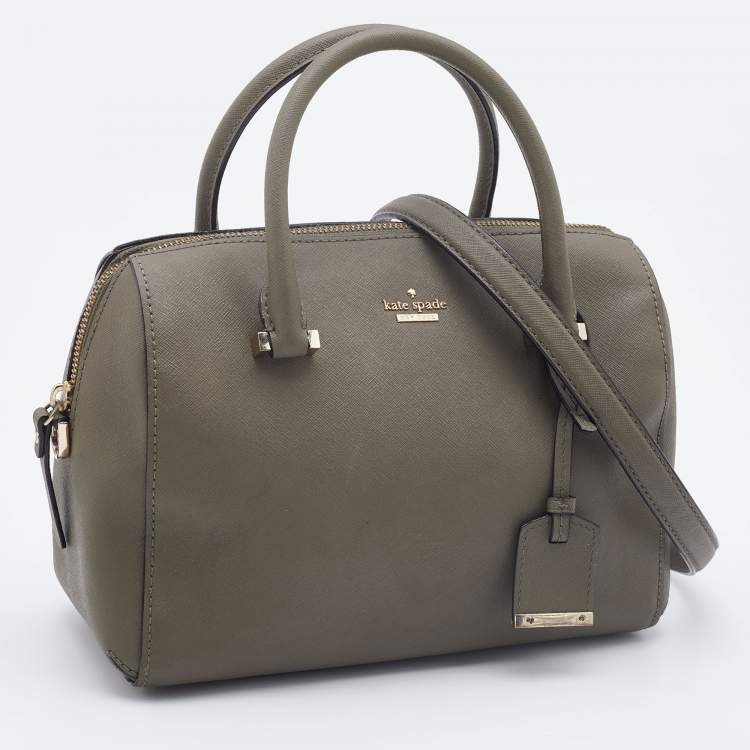 مملوكة مسبقًا Kate Spade Olive Green Saffiano Leather Cameron Street Mega Lane Bowler Bag