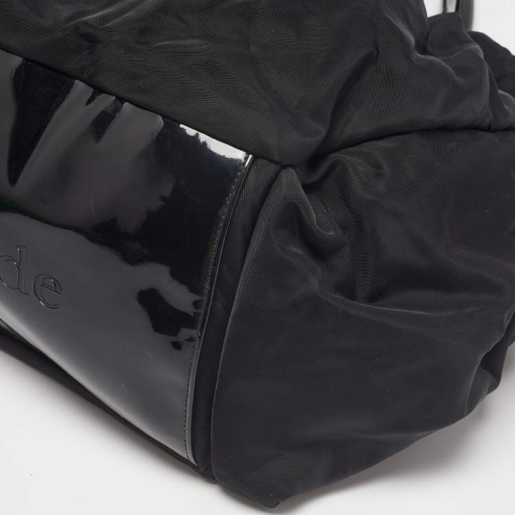 Pre Owned Kate Spade Black Nylon and Patent Leather Stevie Diaper Bag