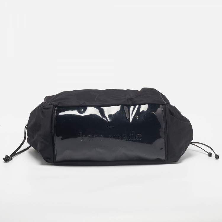 Pre Owned Kate Spade Black Nylon and Patent Leather Stevie Diaper Bag