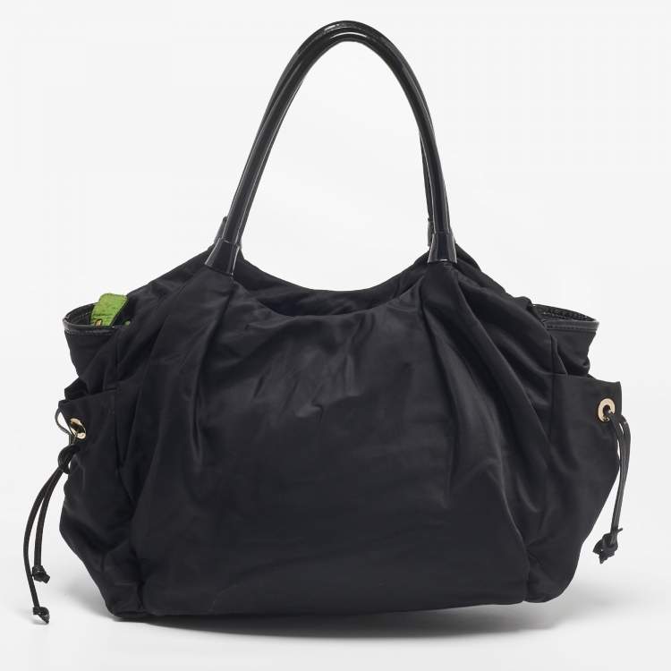 Pre Owned Kate Spade Black Nylon and Patent Leather Stevie Diaper Bag
