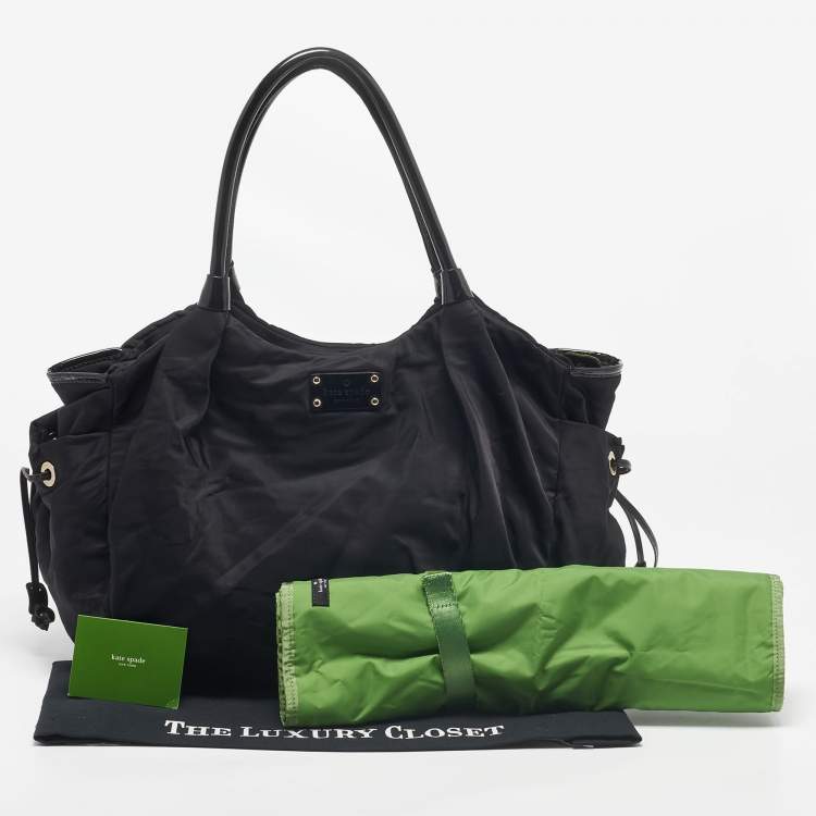 Pre Owned Kate Spade Black Nylon and Patent Leather Stevie Diaper Bag