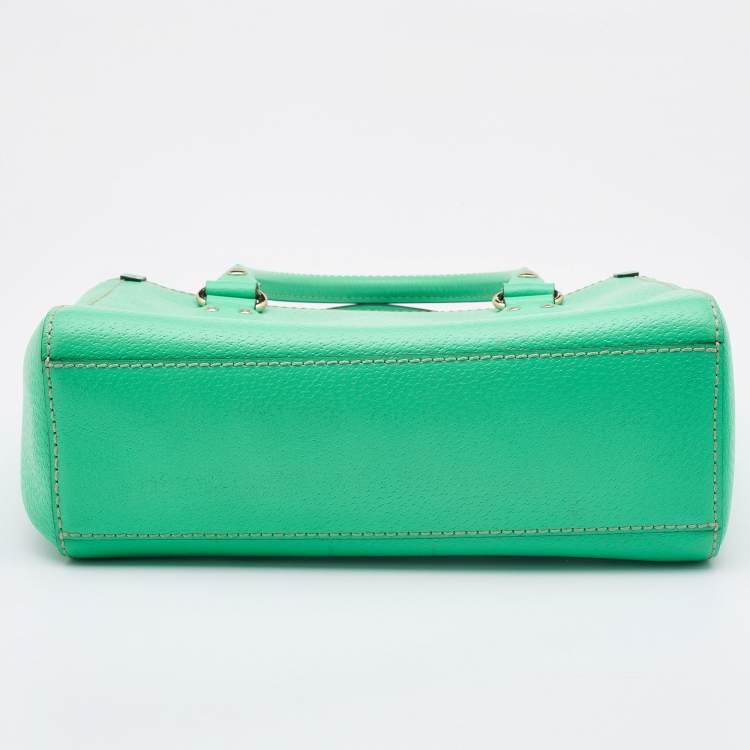 Pre Owned Kate Spade Green Leather Wellesley Quinn Tote 