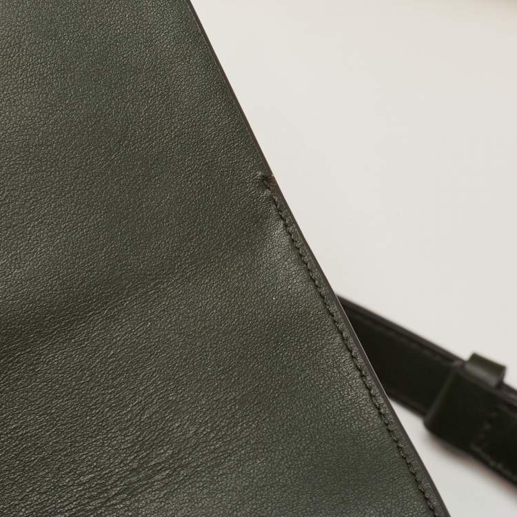 Pre Owned Kate Spade Dark Green Leather Nicola Twistlock Shoulder Bag 