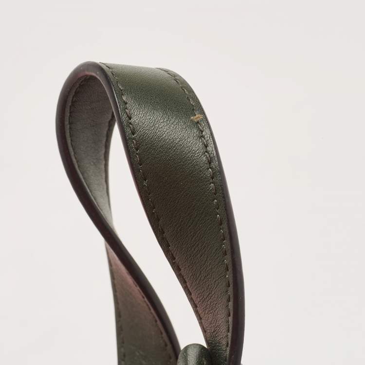 Pre Owned Kate Spade Dark Green Leather Nicola Twistlock Shoulder Bag 