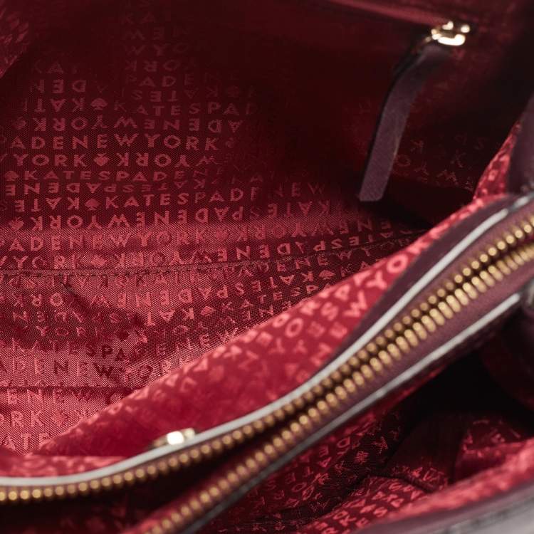 Pre Owned Kate Spade Purple Saffiano Leather Laurel Way Evangelie Satchel