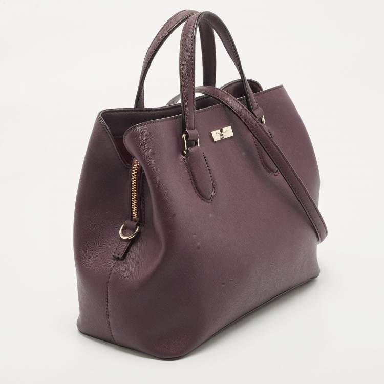 Pre Owned Kate Spade Purple Saffiano Leather Laurel Way Evangelie Satchel