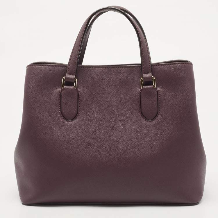 Pre Owned Kate Spade Purple Saffiano Leather Laurel Way Evangelie Satchel