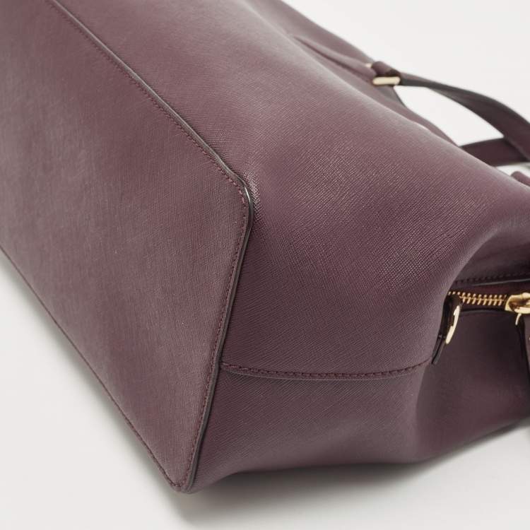 Pre Owned Kate Spade Purple Saffiano Leather Laurel Way Evangelie Satchel