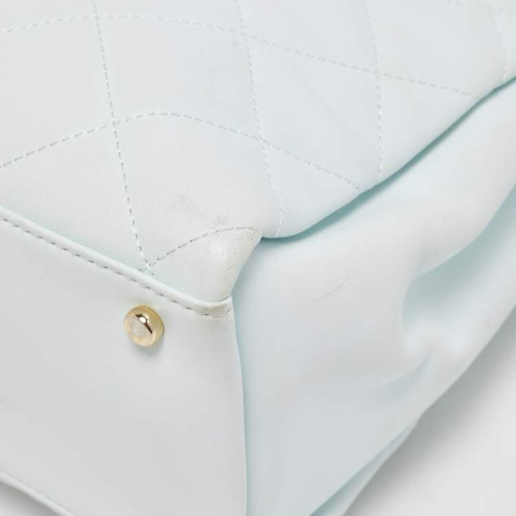 Pre Owned Kate Spade Light Blue Quilted Leather Emerson Place Phoebe Tote