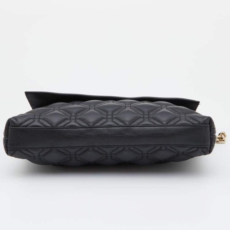Pre Owned Kate Spade Black Quilted Leather Astor Court Flap Shoulder Bag