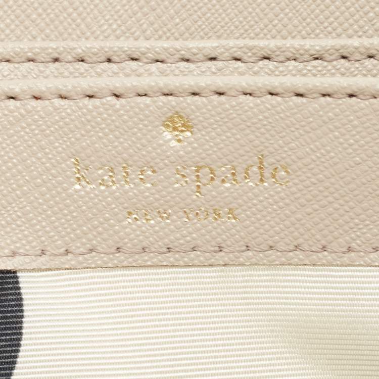 Pre Owned Kate Spade Light Beige Leather Zip Around  Wallet