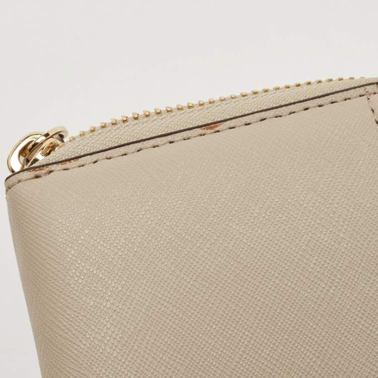 Pre Owned Kate Spade Light Beige Leather Zip Around  Wallet