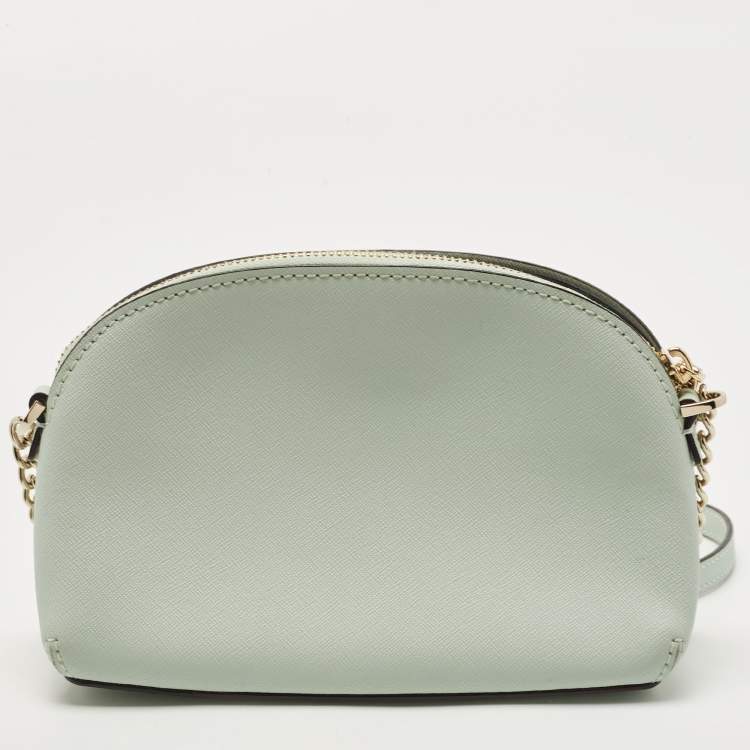 Pre Owned Kate Spade Green Leather Spencer Zip Crossbody Bag