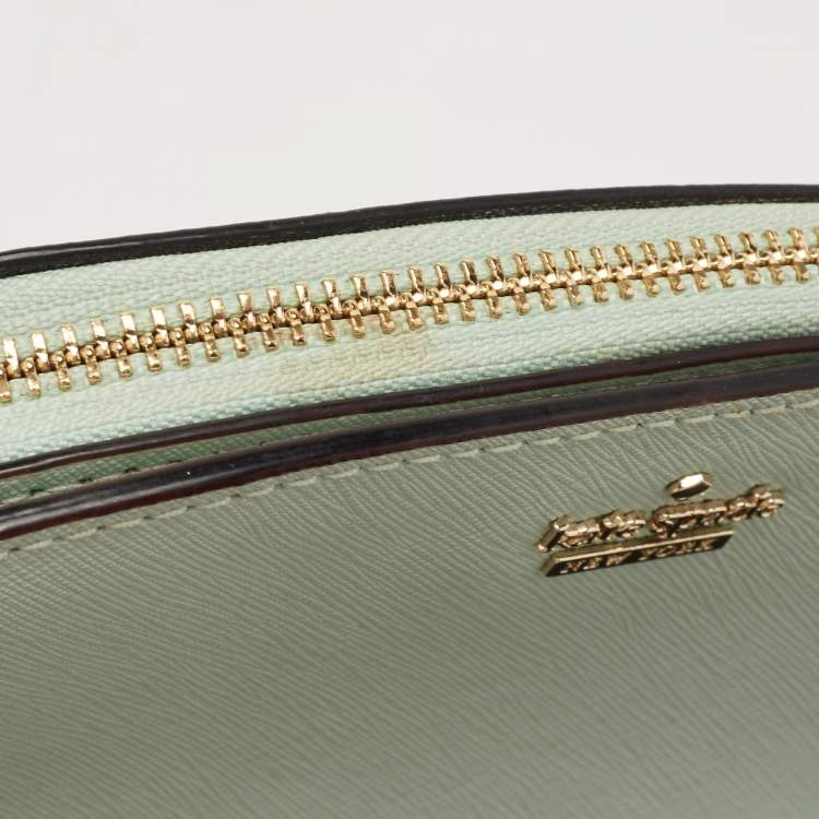 Pre Owned Kate Spade Green Leather Spencer Zip Crossbody Bag