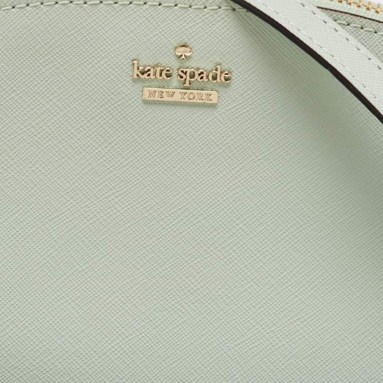 Pre Owned Kate Spade Green Leather Spencer Zip Crossbody Bag