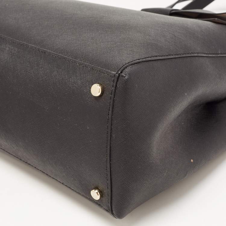 مملوكة مسبقًا Kate Spade Black Saffiano Leather Bow Tote