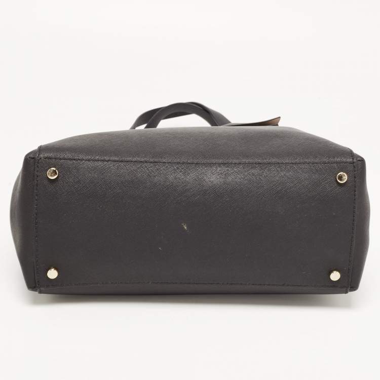 مملوكة مسبقًا Kate Spade Black Saffiano Leather Bow Tote