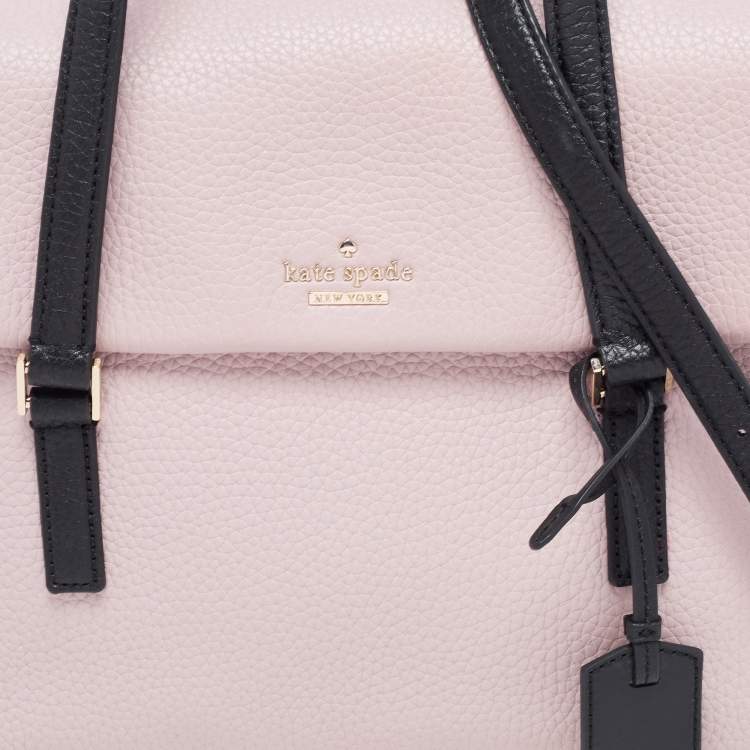Pre Owned Kate Spade Pink/Black Leather Flap Shoulder Bag