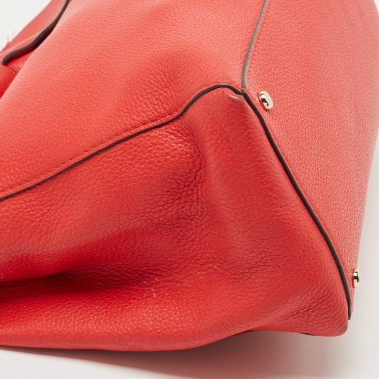 Pre Owned Kate Spade Red Leather Olive Drive Brigette Tote