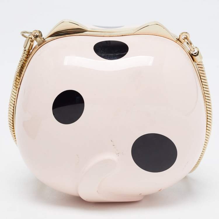 Pre Owned Kate Spade Pink PVC Hello Tokyo Lucky Cat Clutch