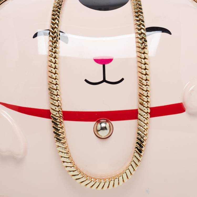 Pre Owned Kate Spade Pink PVC Hello Tokyo Lucky Cat Clutch