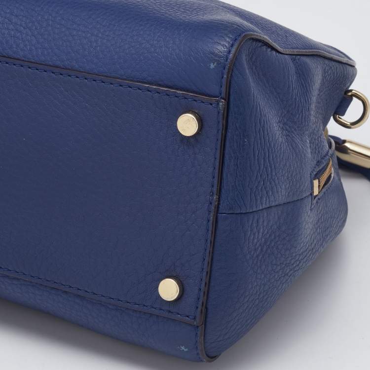 Pre Owned Kate Spade Navy Blue Leather Tassel Satchel