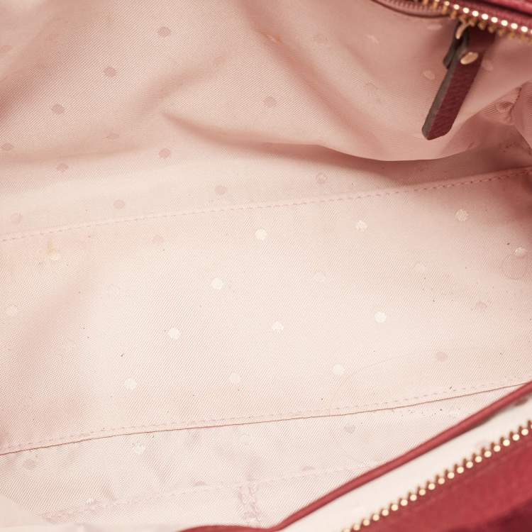 Pre Owned Kate Spade Burgundy Leather and Suede Abigail Tote