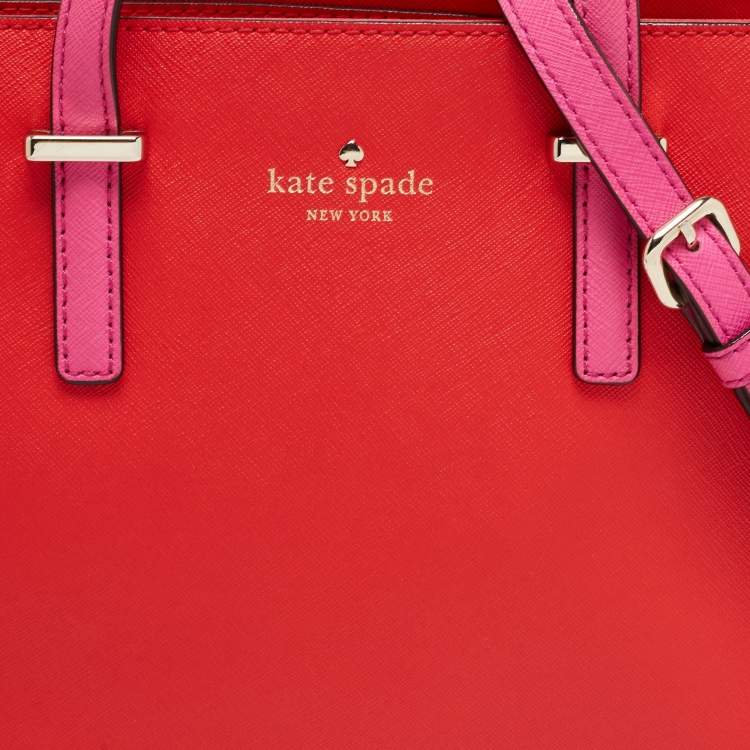 مملوكة مسبقًا Kate Spade Pink/Red Saffiano Leather Cedar Street Hayden Tote