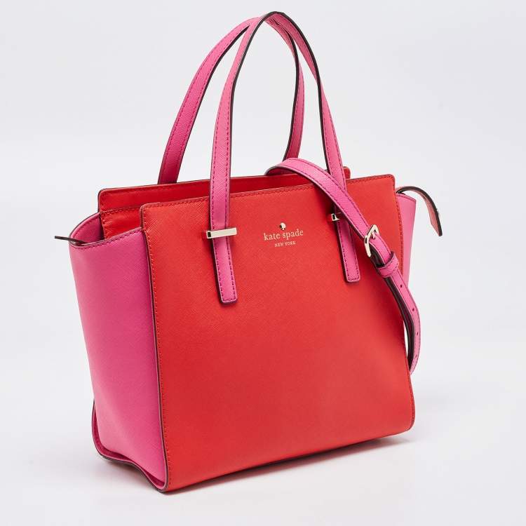 مملوكة مسبقًا Kate Spade Pink/Red Saffiano Leather Cedar Street Hayden Tote