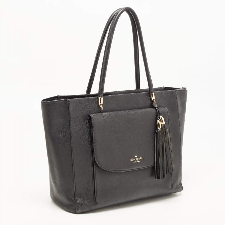 مملوكة مسبقًا Kate Spade Black Leather Longacre Court Cal Tote