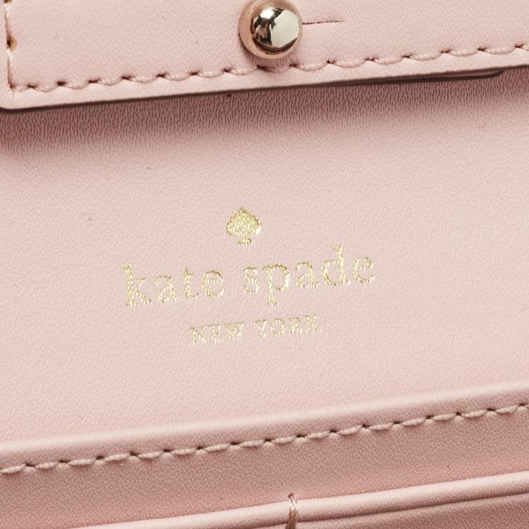 Pre Owned Kate Spade Light Pink Leather Paloma Road Flap Crossbody Bag