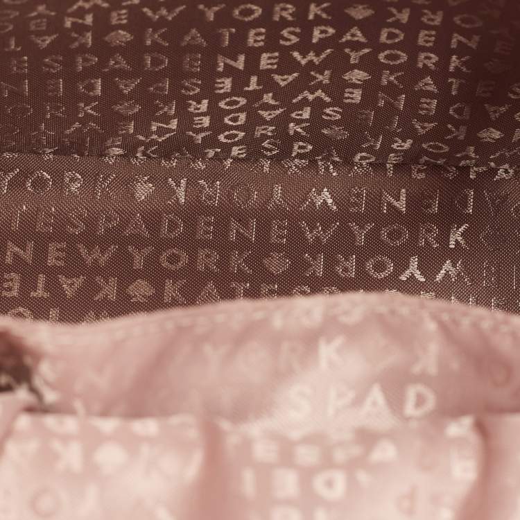 Pre Owned Kate Spade Light Peach Saffiano Leather Catus Tomi Patch Backpack