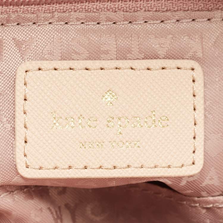 Pre Owned Kate Spade Light Peach Saffiano Leather Catus Tomi Patch Backpack