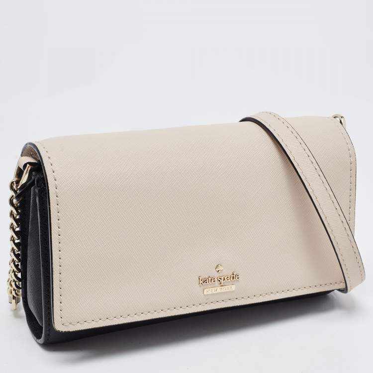 Pre Owned Kate Spade Beige/Black Leather Cameron Street Corin Crossbody Bag