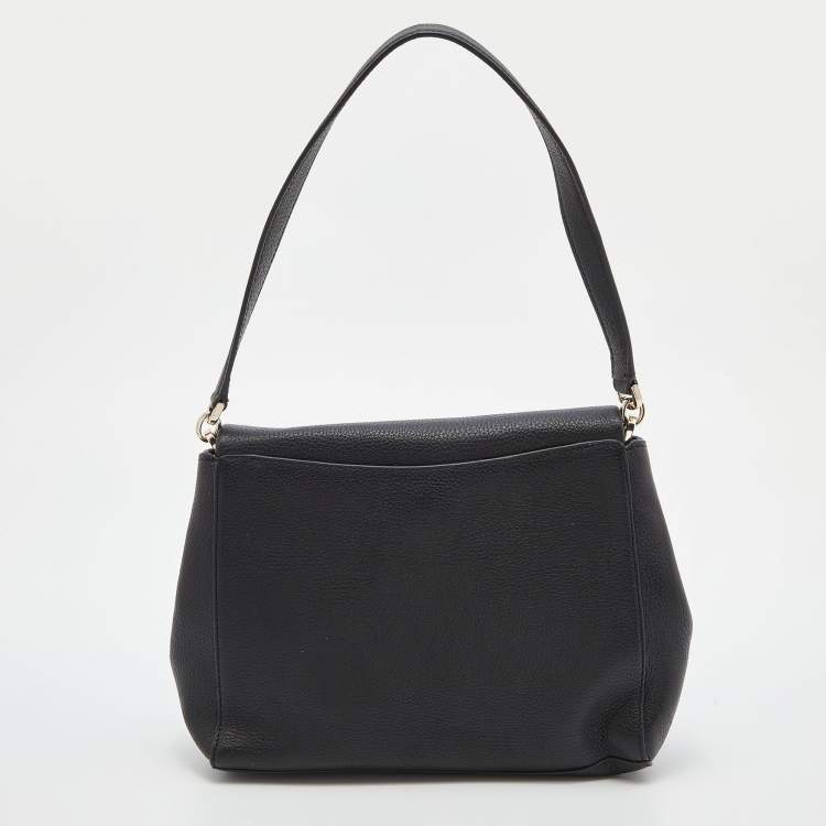 مملوكة مسبقًا Kate Spade Black Leather Leila Flap Shoulder Bag  