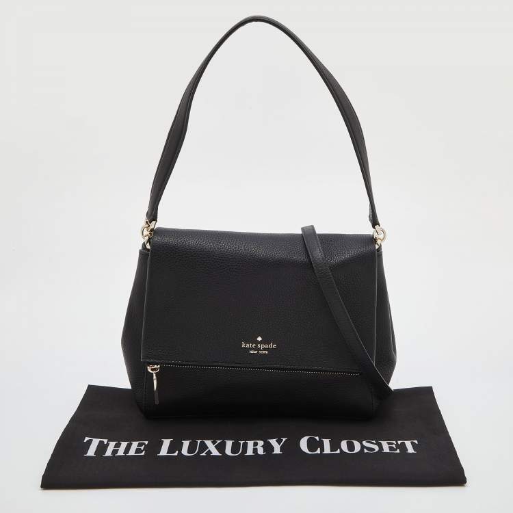 مملوكة مسبقًا Kate Spade Black Leather Leila Flap Shoulder Bag  