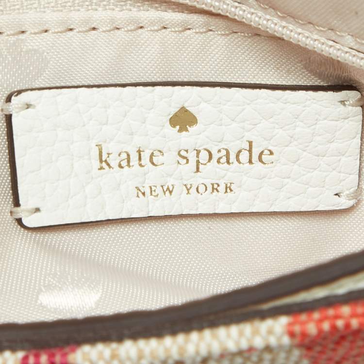 Pre Owned Kate Spade Multicolor Striped Canvas and Leather Medium Leila Top Handle Bag