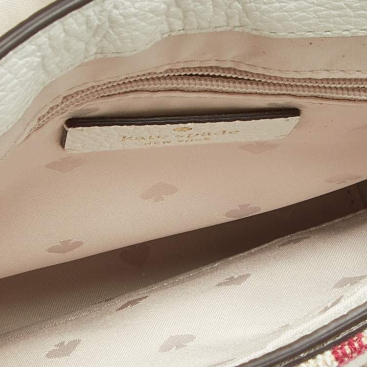 Pre Owned Kate Spade Multicolor Striped Canvas and Leather Medium Leila Top Handle Bag
