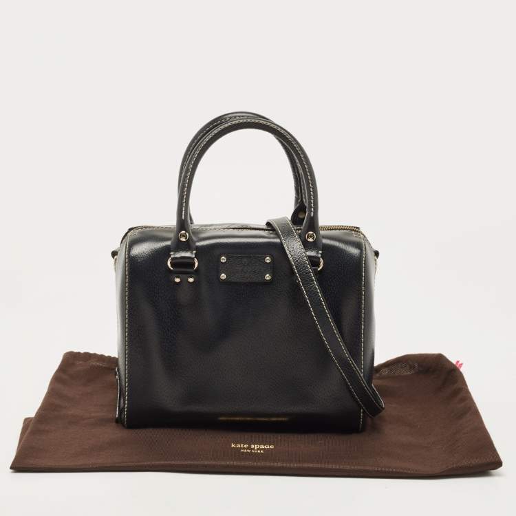 Pre Owned Kate Spade Black Leather Wellesley Alessa Satchel