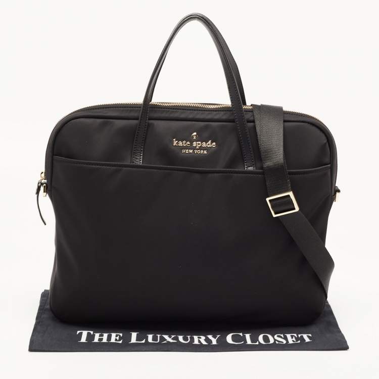Pre Owned Kate Spade Black Nylon The Little Better Sam Laptop Bag