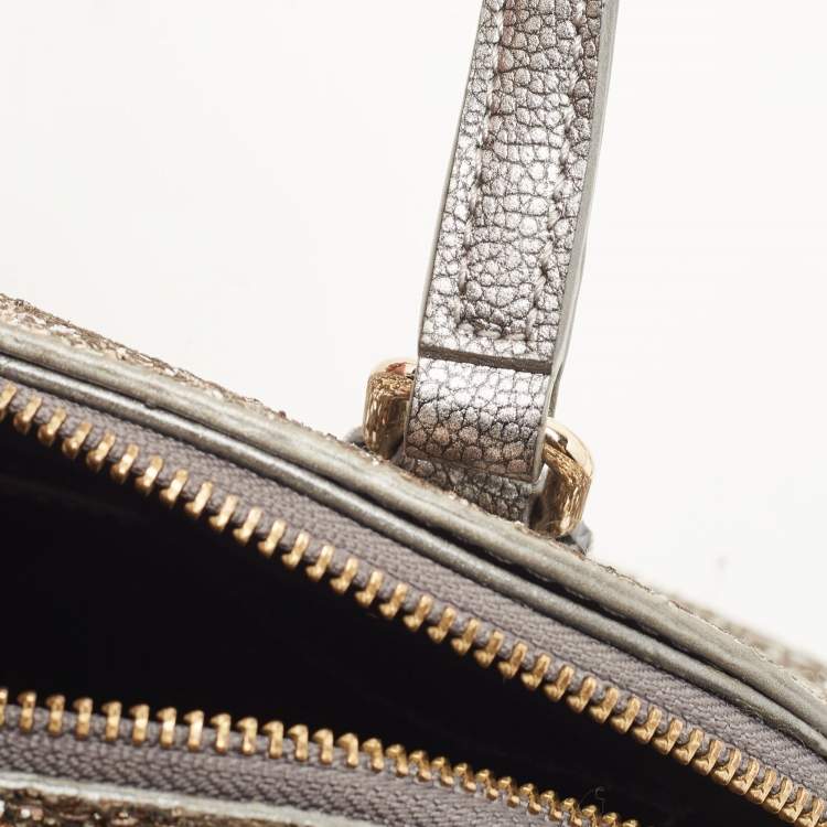 مملوكة مسبقًا Kate Spade Grey Glitter and Leather Small Dome Satchel