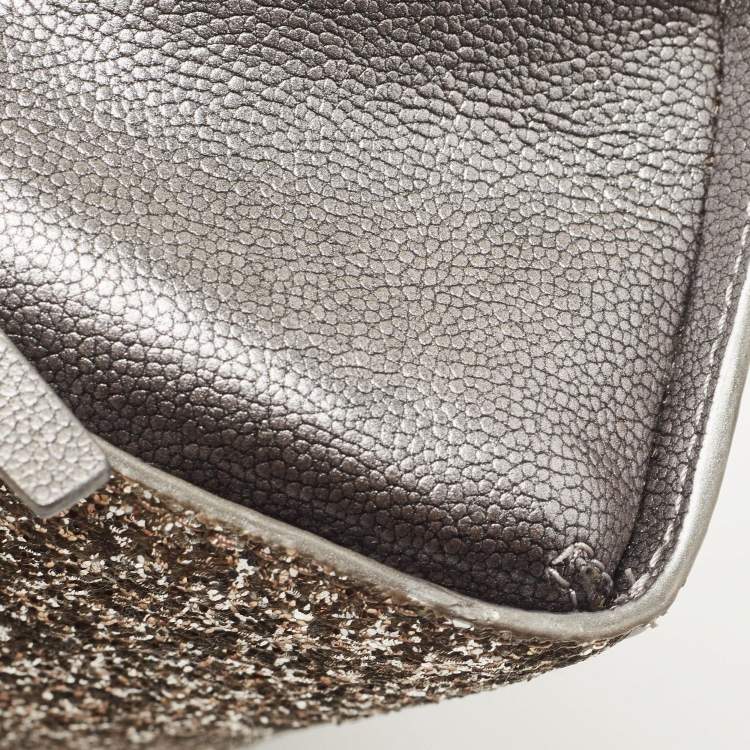 مملوكة مسبقًا Kate Spade Grey Glitter and Leather Small Dome Satchel