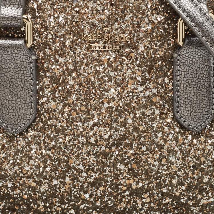 مملوكة مسبقًا Kate Spade Grey Glitter and Leather Small Dome Satchel